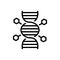 Black line icon for Genes, heredity and chromosome