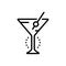 Black line icon for Gibson, alcohol and vermouth