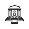 Black line icon for Governing, temple and law