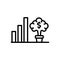 Black line icon for Growing, increasingly and development