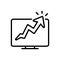 Black line icon for Growth Traffic, analysis and chart