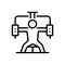 Black line icon for Gym, fitness and robustness