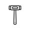 Black line icon for Hammer, equipment and shattered