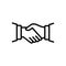 Black line icon for Handshake, partnership and teamwork