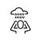 Black line icon for Happens, rain and rainy