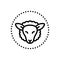 Black line icon for Head, sheep and animal
