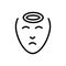 Black line icon for Headache, head and pain