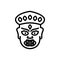 Black line icon for Hemis, ancient and buddhism