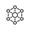 Black line icon for Hexagonal Interconnections, interconnectivity and digital