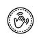 Black line icon for Hey, finger and acknowledge