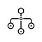 Black line icon for Hierarchical Structure, sitemap and layout