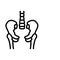 Black line icon for Hip, pelvis and skeleton