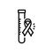 Black line icon for Hiv, test and scale