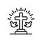 Black line icon for Holy, religious and virtuous
