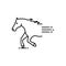 Black line icon for Horse, Races and ride