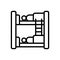 Black line icon for Hostel, dormitory and dorm