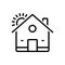 Black line icon for House, residence and homestead