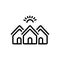 Black line icon for Housing, homes and residences