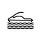 Black line icon for Hydrocycle, water and travel