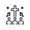 Black line icon for Hymn, psalm and homily