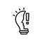 Black line icon for Idea, belief and conclusion