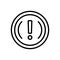 Black line icon for Important, exclamation and caution
