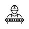 Black line icon for Industry Worker, construction and supervisor