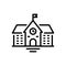 Black line icon for Institutional, architecture and building