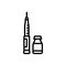 Black line icon for Insulin, needle and syringe