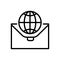 Black line icon for International, Businees and global