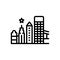 Black line icon for Jacksonville, state of florida and landmark