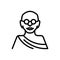 Black line icon for Jayanti, mahatma gandhi and birthday