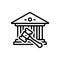 Black line icon for Judicial, juridical and goverment