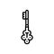 Black line icon for Key, clef and security