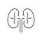 Black line icon for Kidneys, transplant and medical