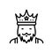 Black line icon for king, monarch and emperor