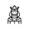 Black line icon for King, ruler and monarch