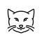 Black line icon for Kitty Cat, cute and kitten