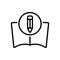 Black line icon for Knowledge Mastery, knowledge and education