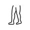 Black line icon for Leg, foot and shank
