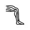 Black line icon for Leg Veins, varicose and phlebology