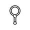 Black line icon for Len, magnifying and detective