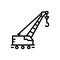 Black line icon for Lifting, crane and vehicle