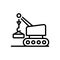 Black line icon for Lifting, crane and vehicle