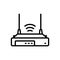 Black line icon for Linksys, apps and messenger