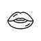 Black line icon for Lip, lipstick and glossy