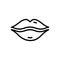 Black line icon for Lips, desire and glossy