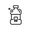 Black line icon for Listerine, mouthwash and bottle