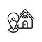 Black line icon for Local, neighborhood and nearby