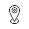 Black line icon for Location Pin, scene and venue